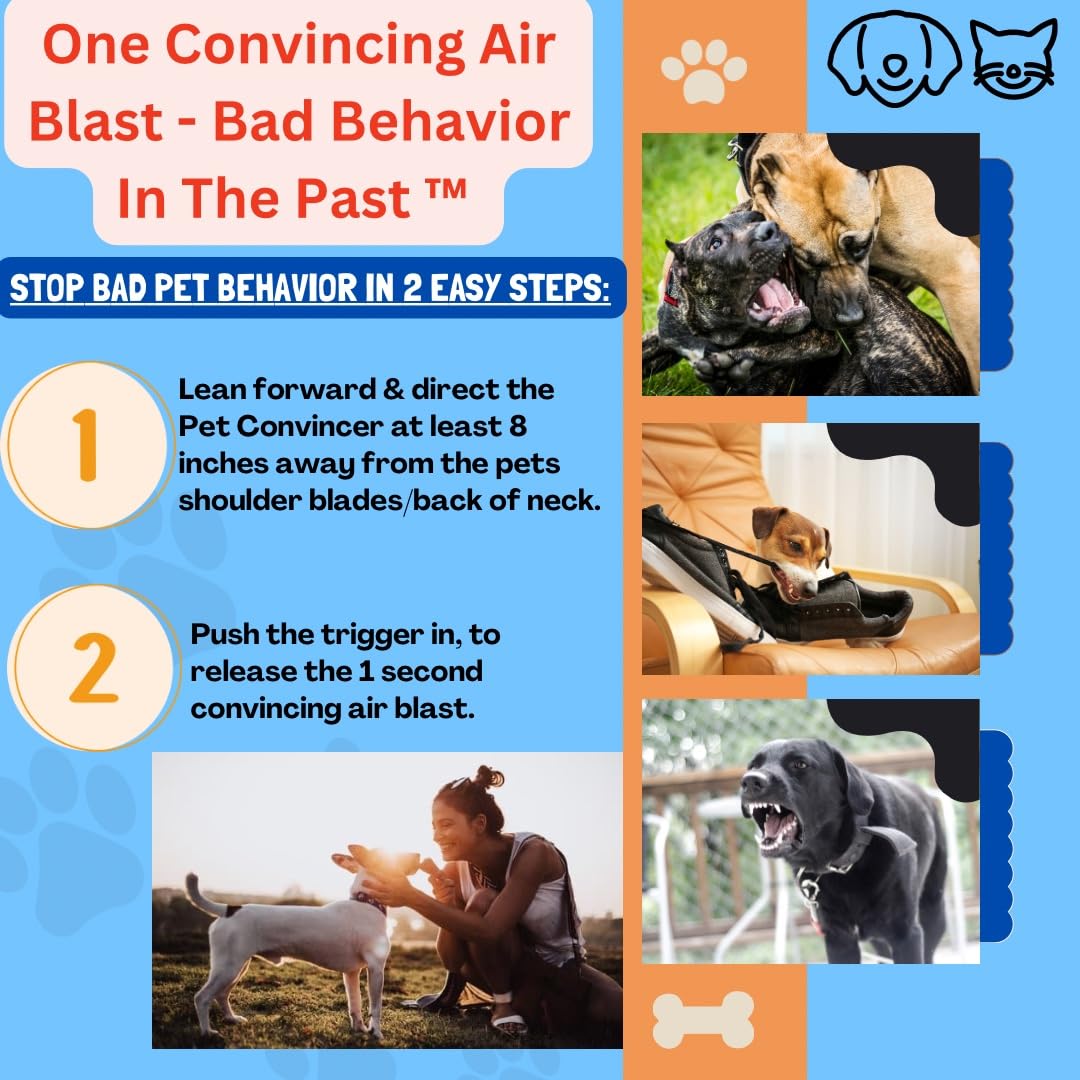 Pet Convincer 2: Pet Dog Corrector For Unwanted Behavior - Stop Jumping, Barking, Aggression Dogs - Inspire Better Pet Behavior-